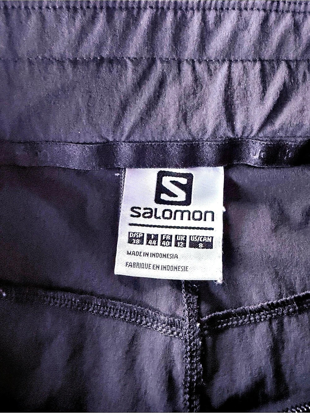Salomon Windstopper Pants Black Outdoor Hiking Ski Trousers Cargo Pockets Sz 8 - Picture 5 of 13